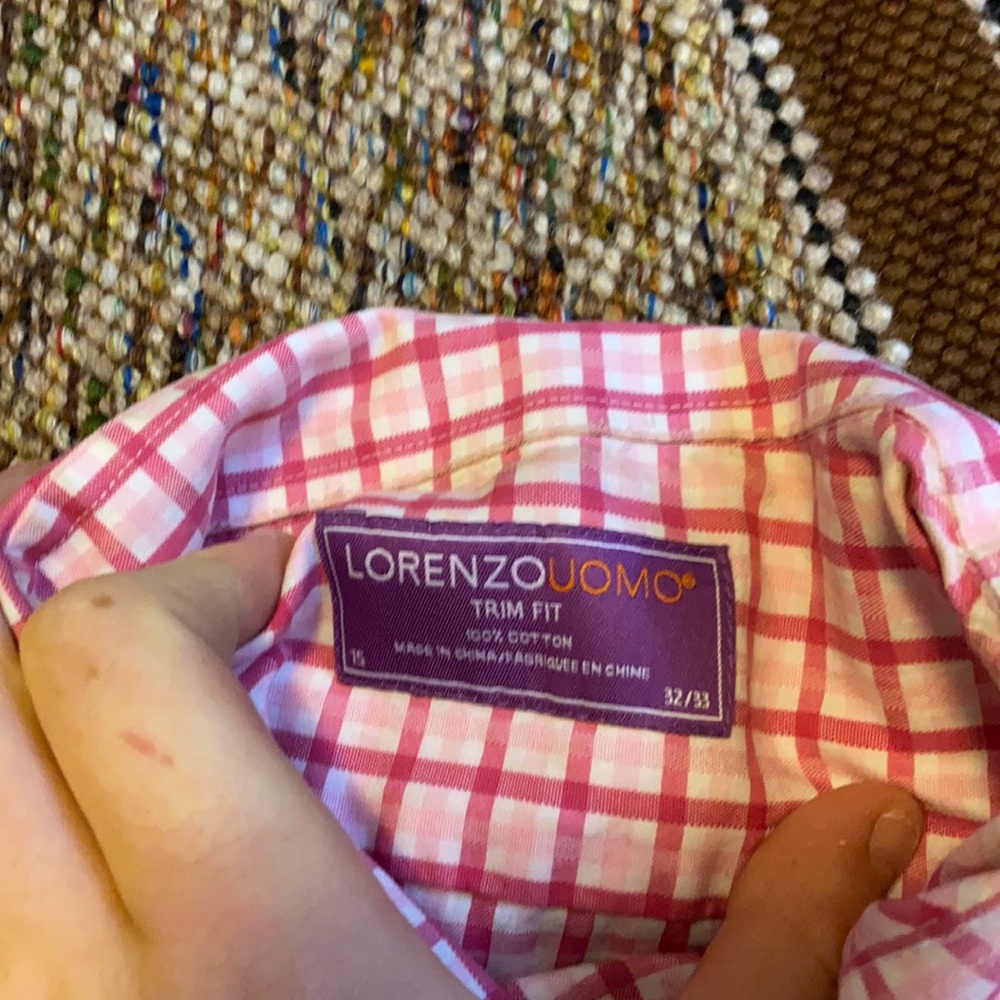 Lorenzo pink button down shirt